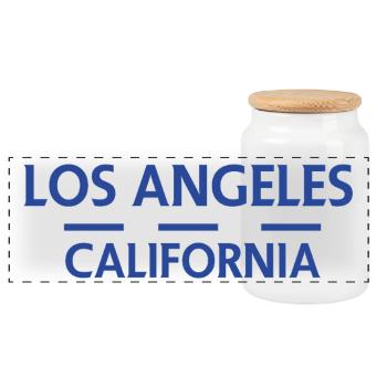 Los Angeles, Kalifornien - Panorama Keksdose mit Holzdeckel - Weiß - Vorne