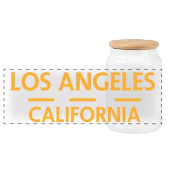 Los Angeles, Kalifornien - Panorama Keksdose mit Holzdeckel - Weiß - Vorne
