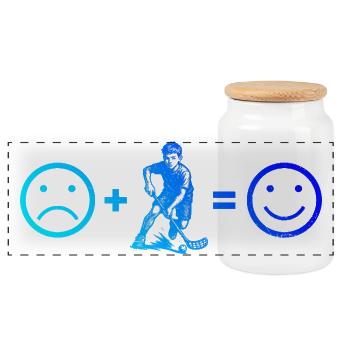 Œuvres modernes de floorball - Boîte à biscuits avec couvercle en bois - blanc - Devant