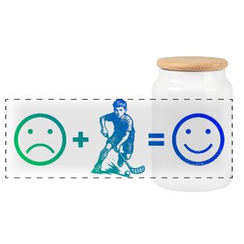 Œuvres de floorball pour votre tenue - Boîte à biscuits avec couvercle en bois - blanc - Devant