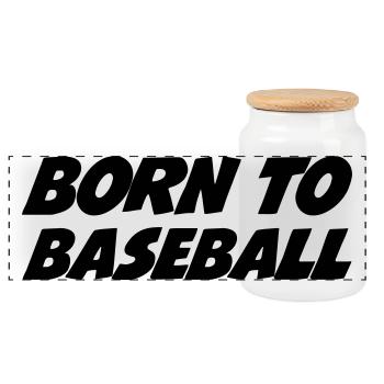 Geboren im Baseball - Panorama Keksdose mit Holzdeckel - Weiß - Vorne