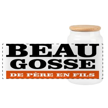 Beau Gosse DE Père En FILS - Boîte à biscuits avec couvercle en bois - blanc - Devant