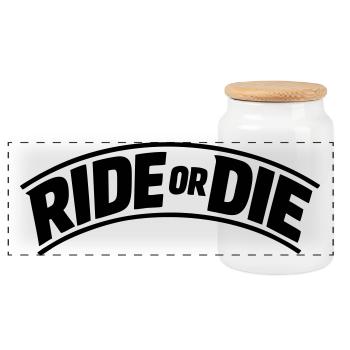 Ride or die - Panorama Keksdose mit Holzdeckel - Weiß - Vorne