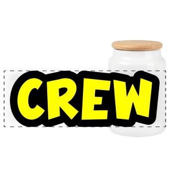 crew - Panoramic Cookie Jar with Wooden Lid - white - Front