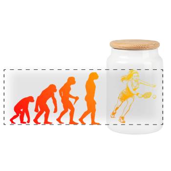 Pickleball players Idea for Pickleball Athlete Fans - Panoramic Cookie Jar with Wooden Lid - white - Front