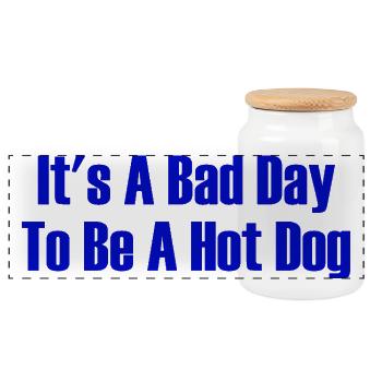 Aujourd’hui est une mauvaise journée pour être un hot-dog - Boîte à biscuits avec couvercle en bois - blanc - Devant