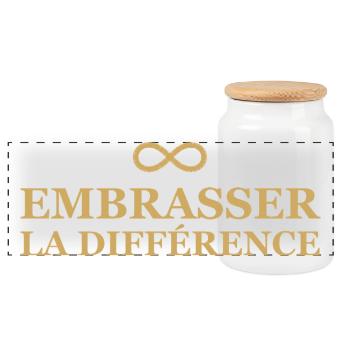 Infini Amour Embrasser la Différence - Boîte à biscuits avec couvercle en bois - blanc - Devant