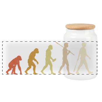 Baseball Evolution : Don drôle de joueur de baseball - Boîte à biscuits avec couvercle en bois - blanc - Devant