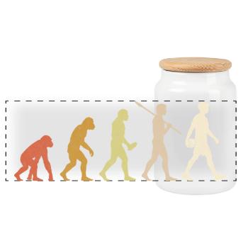 Jeu drôle de Volleyball Evolution - Boîte à biscuits avec couvercle en bois - blanc - Devant