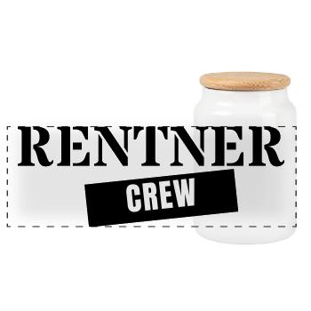 Retired Crew - Retirement Gift Team - Panoramic Cookie Jar with Wooden Lid - white - Front
