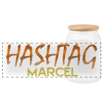 Marcel - Panoramic Cookie Jar with Wooden Lid - white - Front