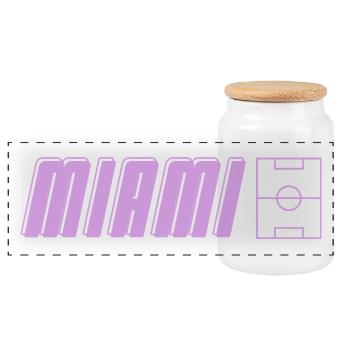 Miami Soccer Passion - Panorama Keksdose mit Holzdeckel - Weiß - Vorne