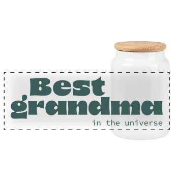 Meilleure grand-mère de l’univers - Boîte à biscuits avec couvercle en bois - blanc - Devant