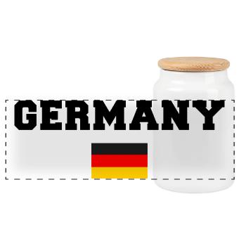 Germany Deutchland - Panorama Keksdose mit Holzdeckel - Weiß - Vorne