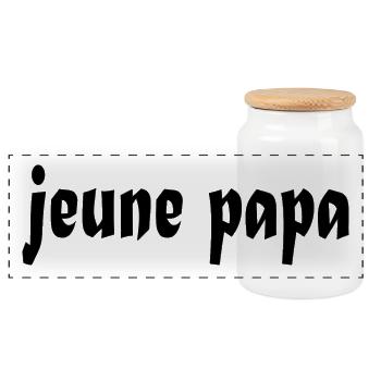 jeune papa - Boîte à biscuits avec couvercle en bois - blanc - Devant