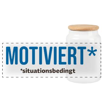 MOTIVIERT* – situationsbedingt - Panorama Keksdose mit Holzdeckel - Weiß - Vorne