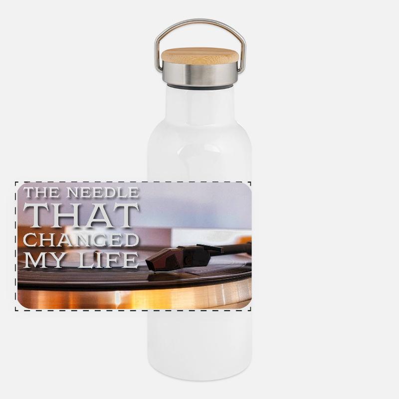 The needle that changed my life Panorama Thermosflasche mit Bambusdeckel
