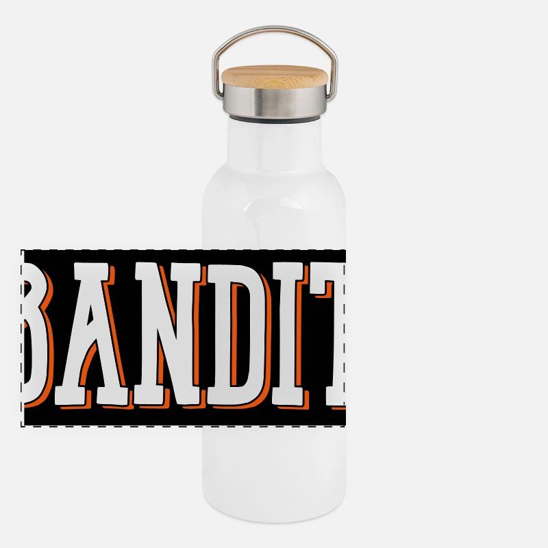 bandit dieb ganowe Panorama Thermosflasche mit Bambusdeckel