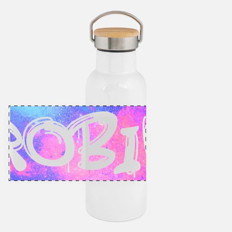 Robin Nom cadeau idée de cadeau galaxie Gourde isotherme avec bouchon en bambou