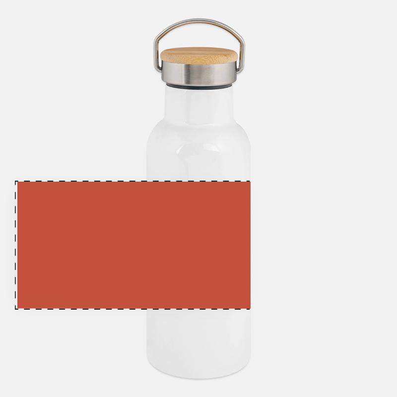 Motif abstrait de tons de terre Gourde isotherme avec bouchon en bambou