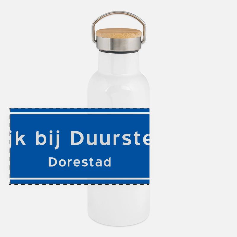 Wijk bij Duurstede Ortsschild Panorama Thermosflasche mit Bambusdeckel