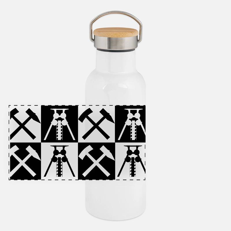 RUHRPOTT NEGATIVE Panoramic Thermal Bottle with Bamboo Lid