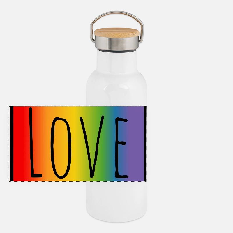 T-shirt CSD Regenbogen Love Gourde isotherme avec bouchon en bambou