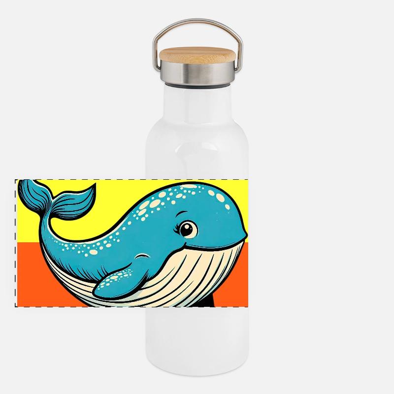 Panorama Thermosflasche mit Bambusdeckel