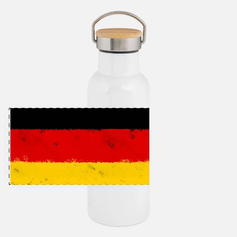 Drapeau de l’Allemagne Gourde isotherme avec bouchon en bambou