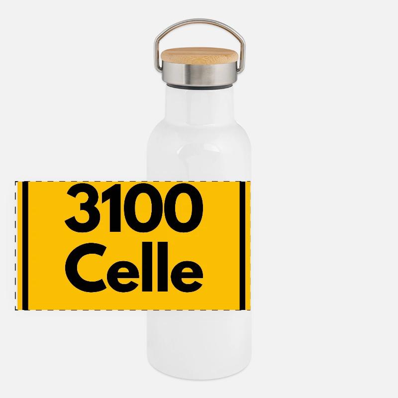 ANCIEN CODE POSTAL RETRO 3100 CELLE Gourde isotherme avec bouchon en bambou