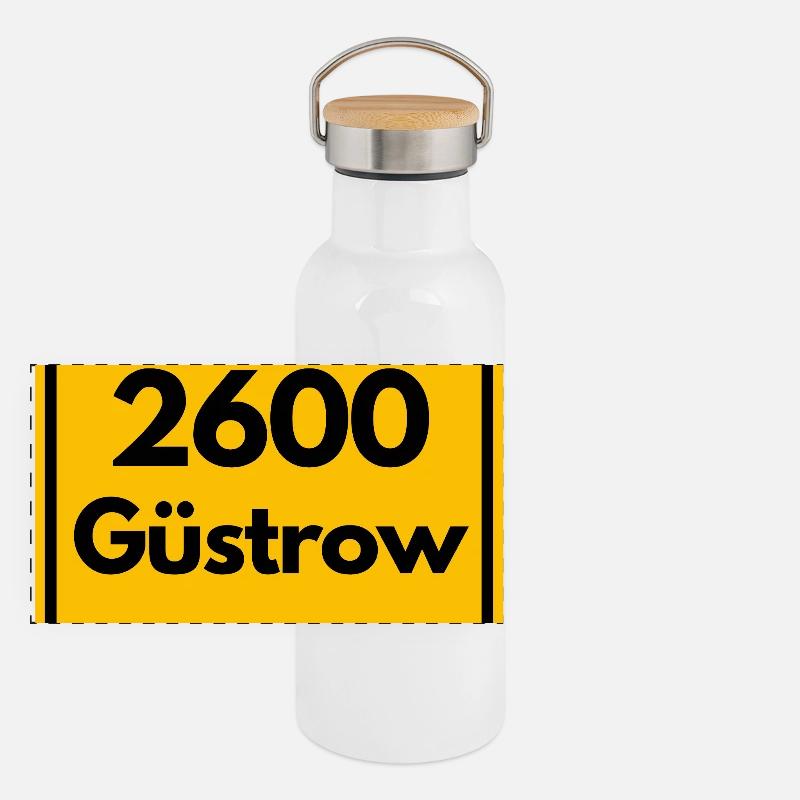 OLD POSTCODE ZIP CODE 2600 GÜSTROW RENAISSANCE Panoramic Thermal Bottle with Bamboo Lid