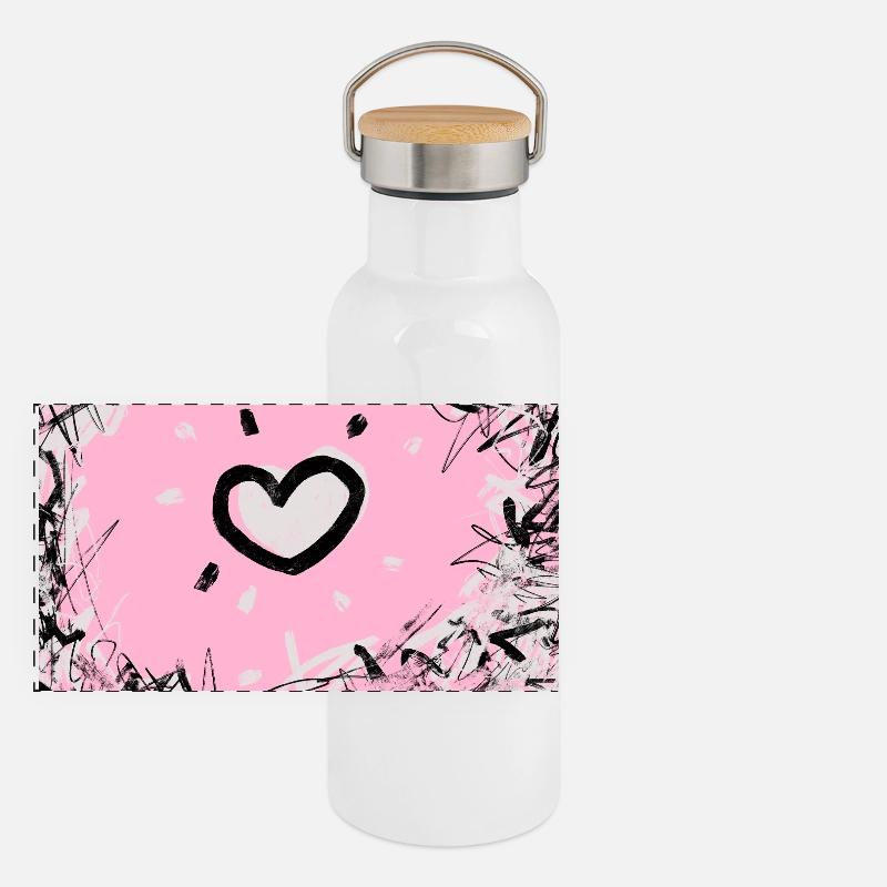 Panorama Thermosflasche mit Bambusdeckel