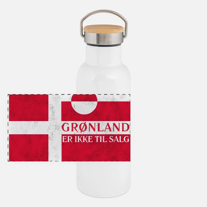 Grønland Ikke Til Salg Panorama Thermosflasche mit Bambusdeckel