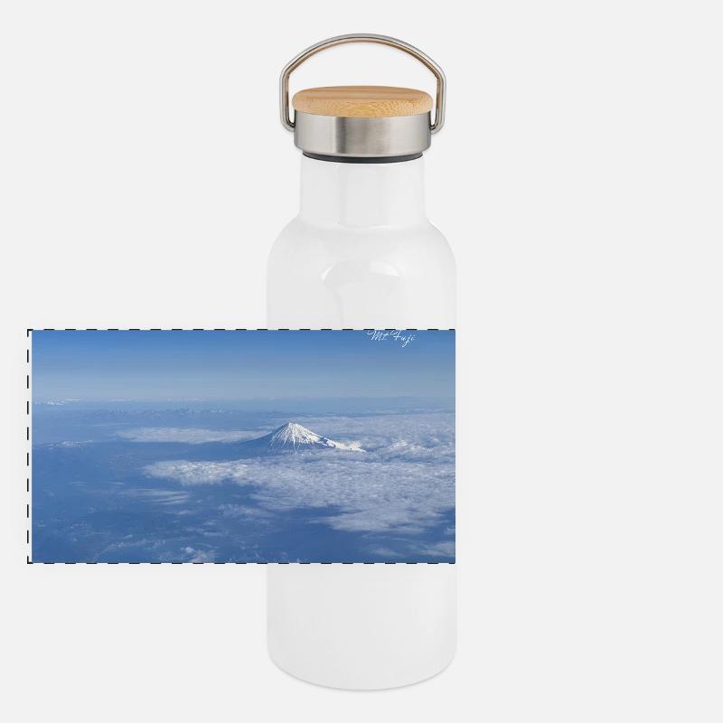 Panorama Thermosflasche mit Bambusdeckel