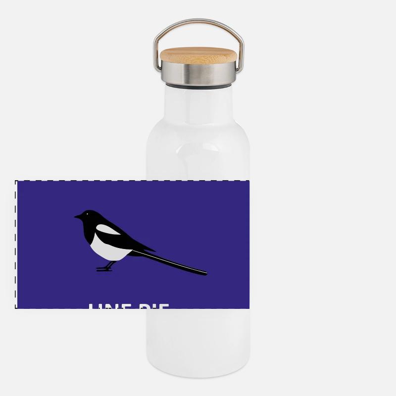 Bavard comme une pie Gourde isotherme avec bouchon en bambou