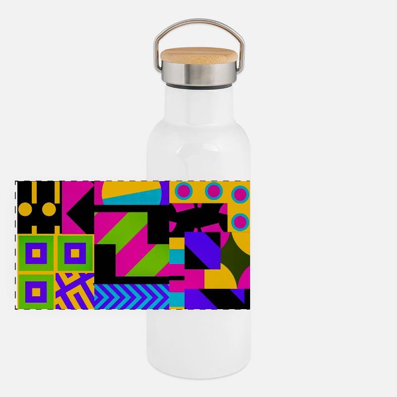 Nova Neon Geometry Panoramic Thermal Bottle with Bamboo Lid