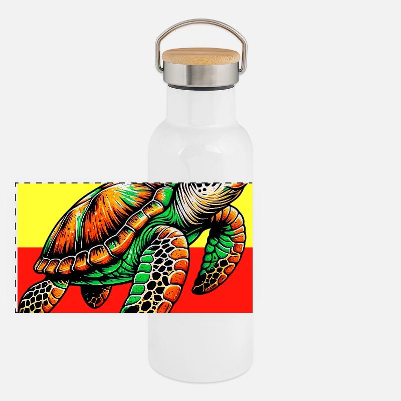 tortue Gourde isotherme avec bouchon en bambou