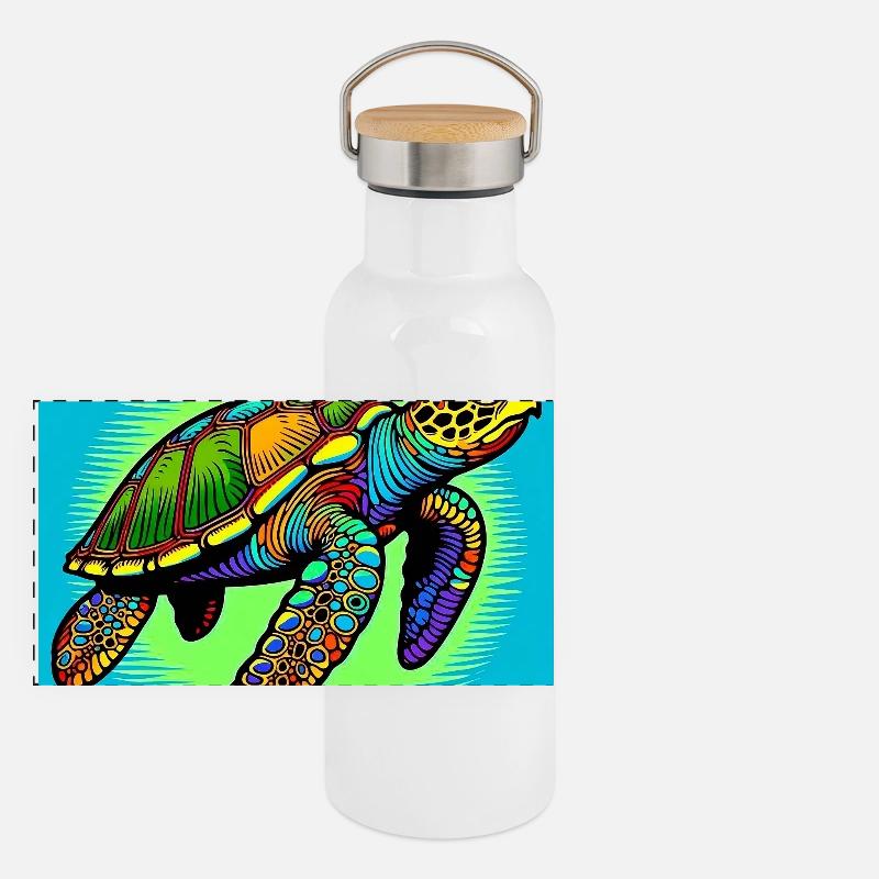 tortue Gourde isotherme avec bouchon en bambou