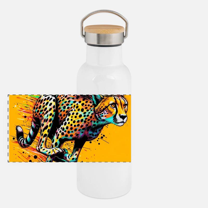 Panorama Thermosflasche mit Bambusdeckel