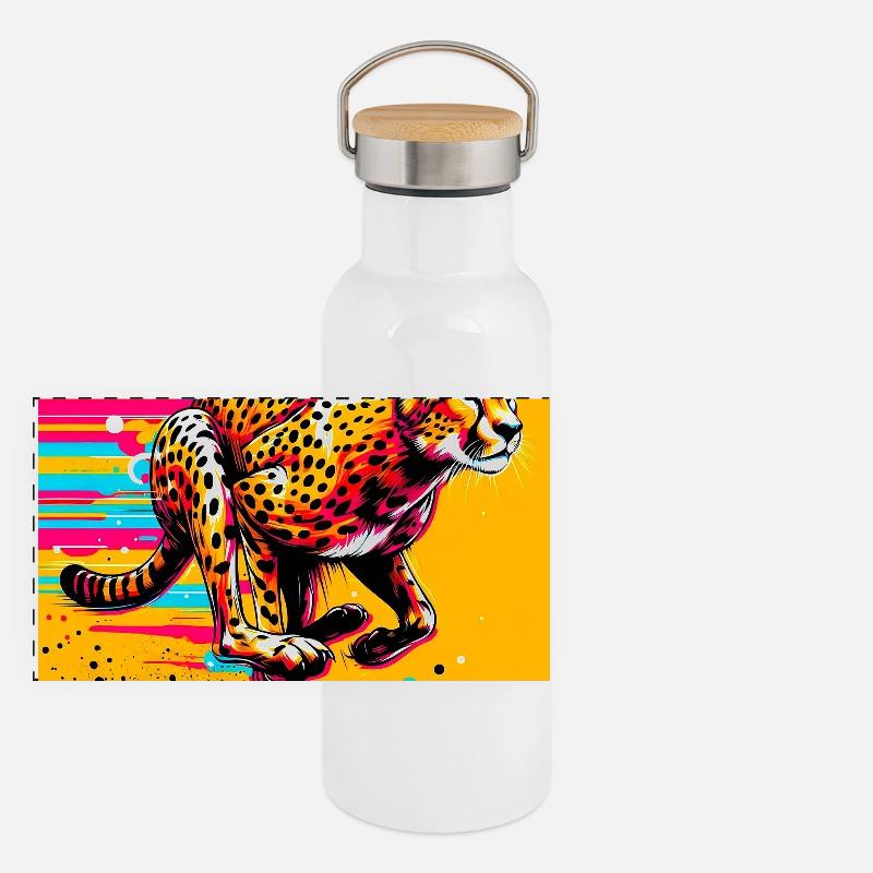 Gepard Panorama Thermosflasche mit Bambusdeckel