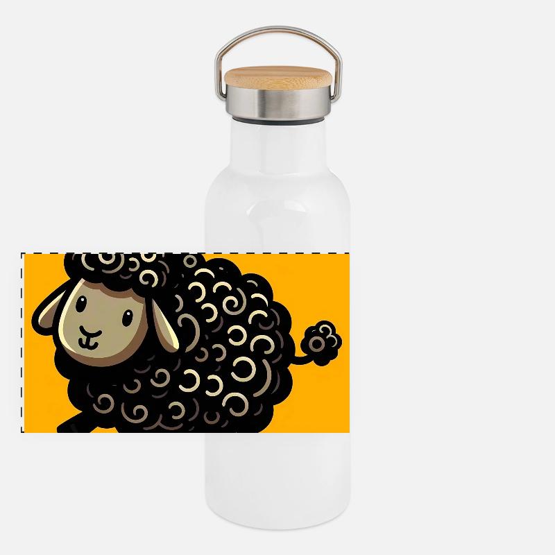 Black Sheep Panoramic Thermal Bottle with Bamboo Lid