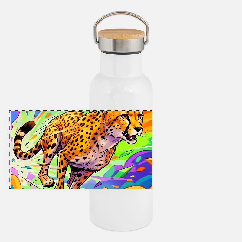 Panorama Thermosflasche mit Bambusdeckel