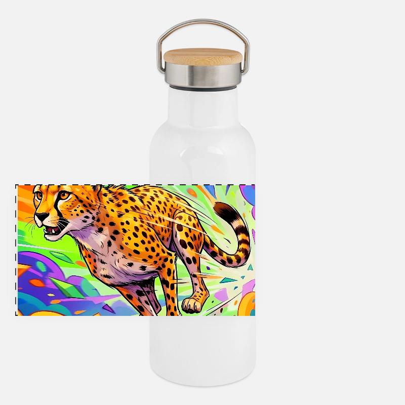 cheetah Panoramic Thermal Bottle with Bamboo Lid