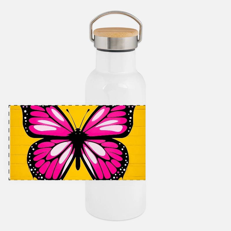 papillon Gourde isotherme avec bouchon en bambou