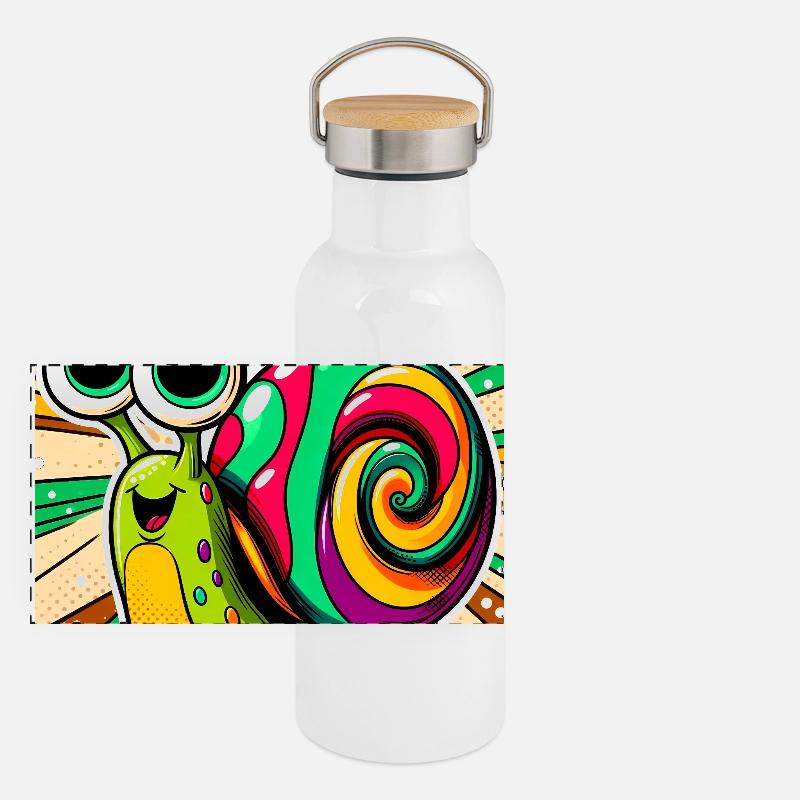 Escargot Gourde isotherme avec bouchon en bambou