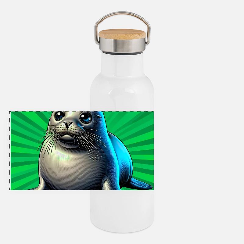 Panorama Thermosflasche mit Bambusdeckel