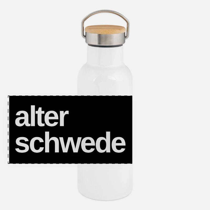 Alter Schwede Fun Design Panorama Thermosflasche mit Bambusdeckel