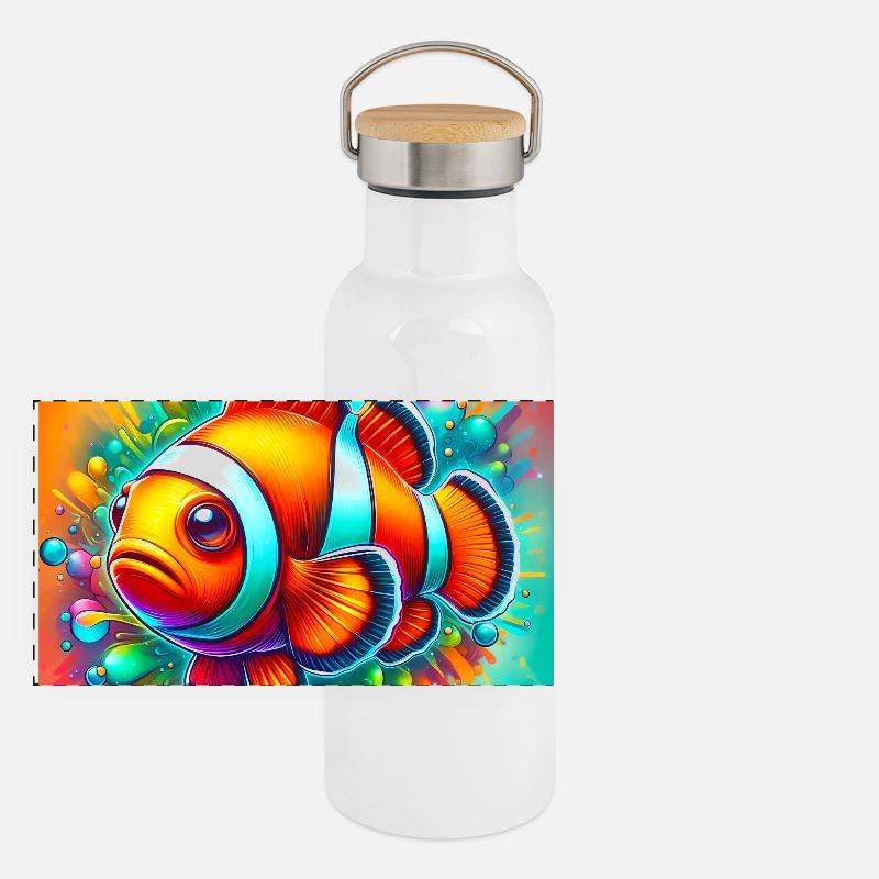Panorama Thermosflasche mit Bambusdeckel