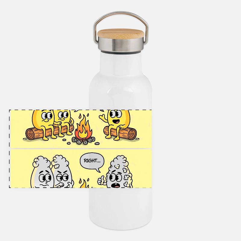Popcorn Gag – Campfire Fun Gone Wrong Panoramic Thermal Bottle with Bamboo Lid