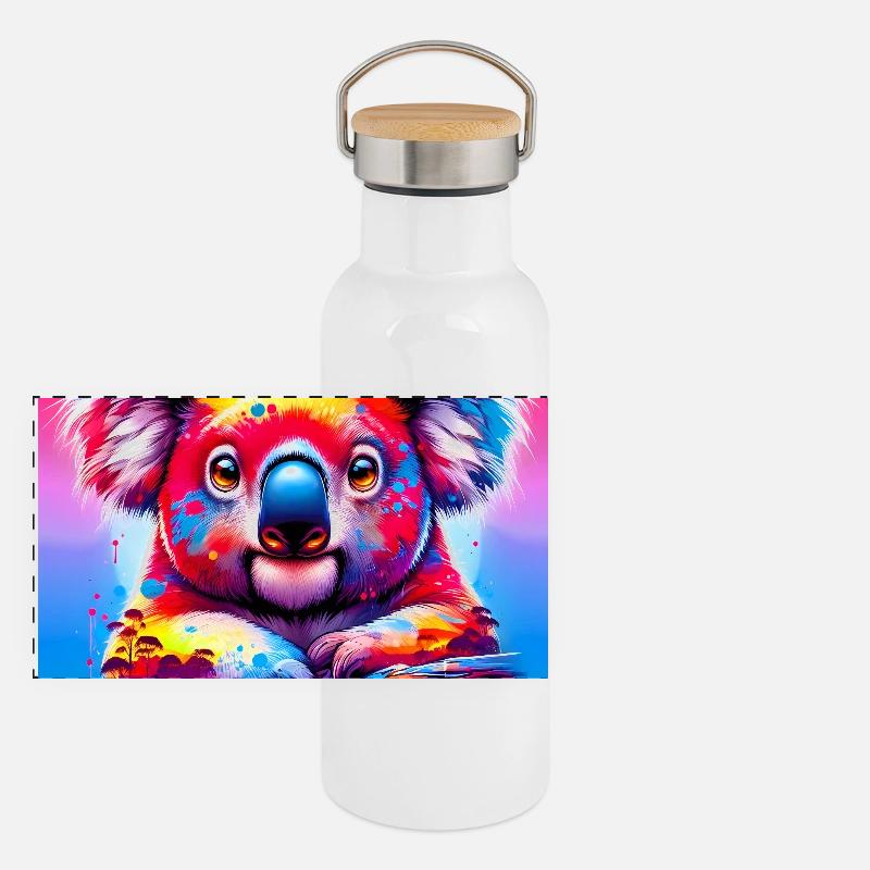 Koala Gourde isotherme avec bouchon en bambou